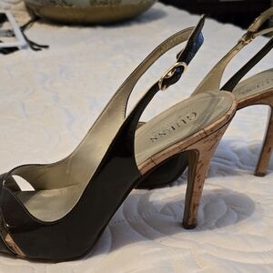 Guess Black Elegant Slingback Heels